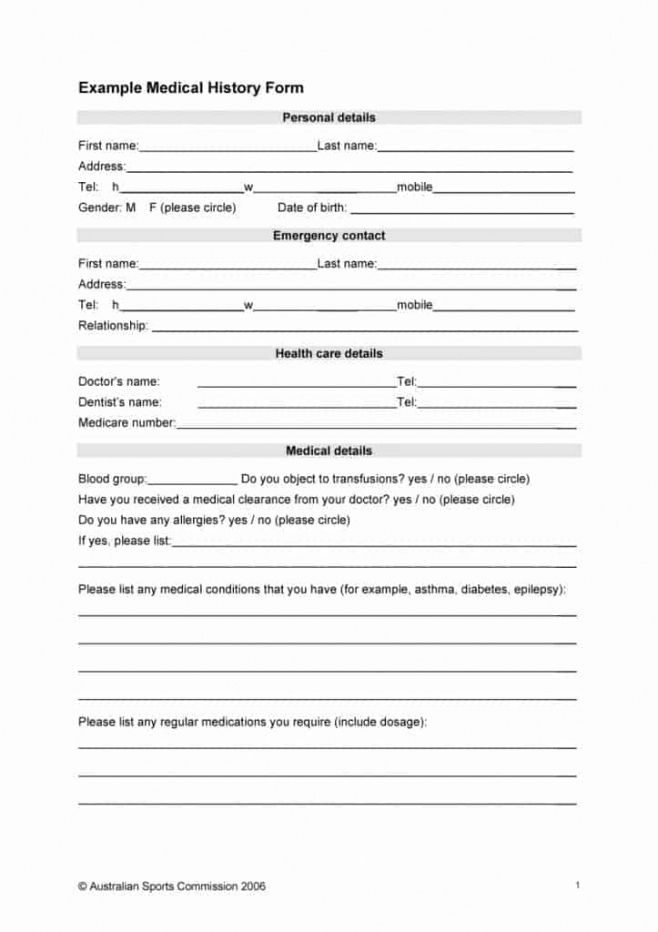 Editable Patient Update Form Template  Example
