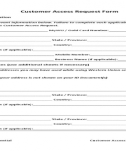 Free Access Form Template Word Sample