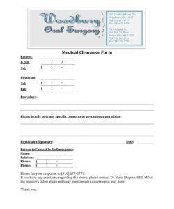 Free Medical Clearance Form Template Excel Example