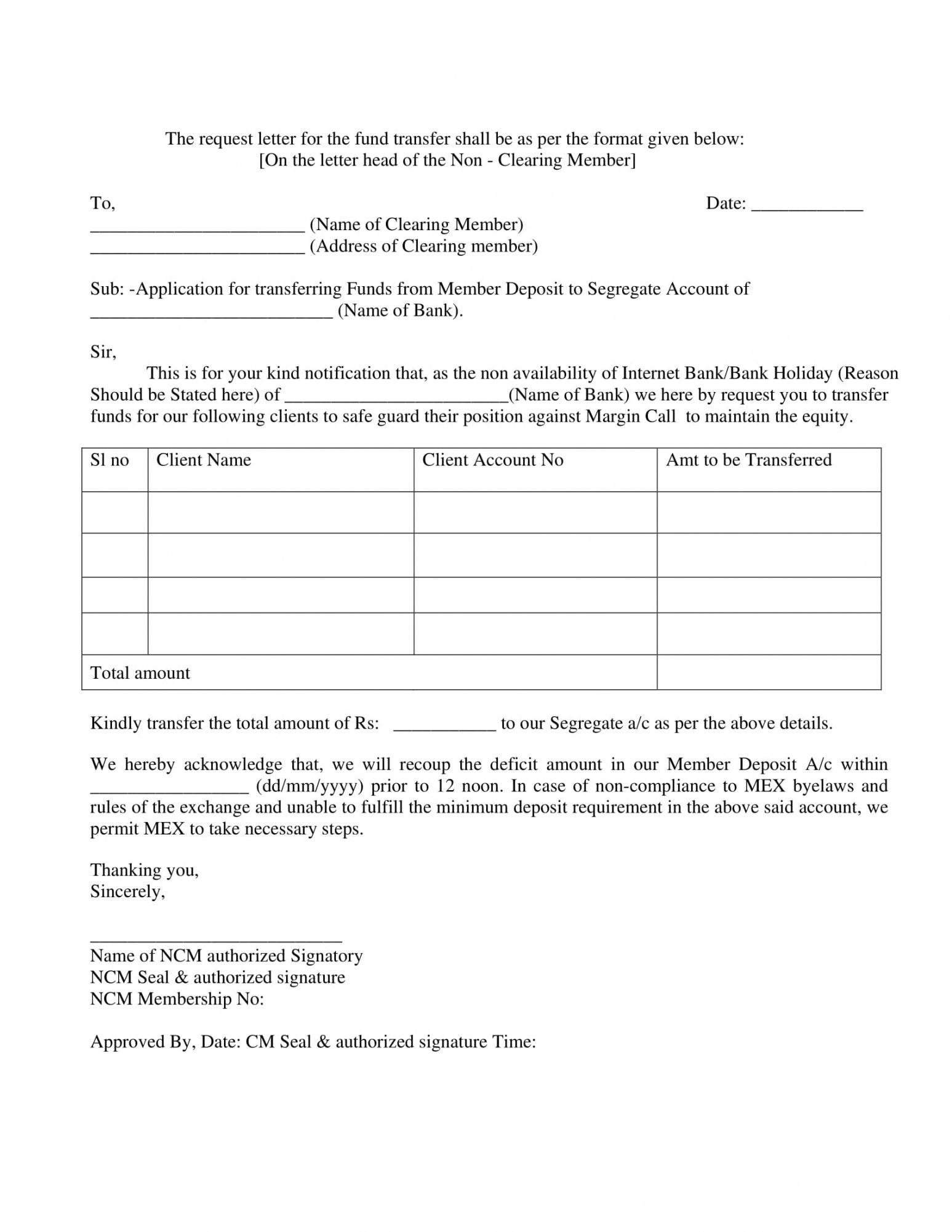 Free Request For Funds Form Template Word