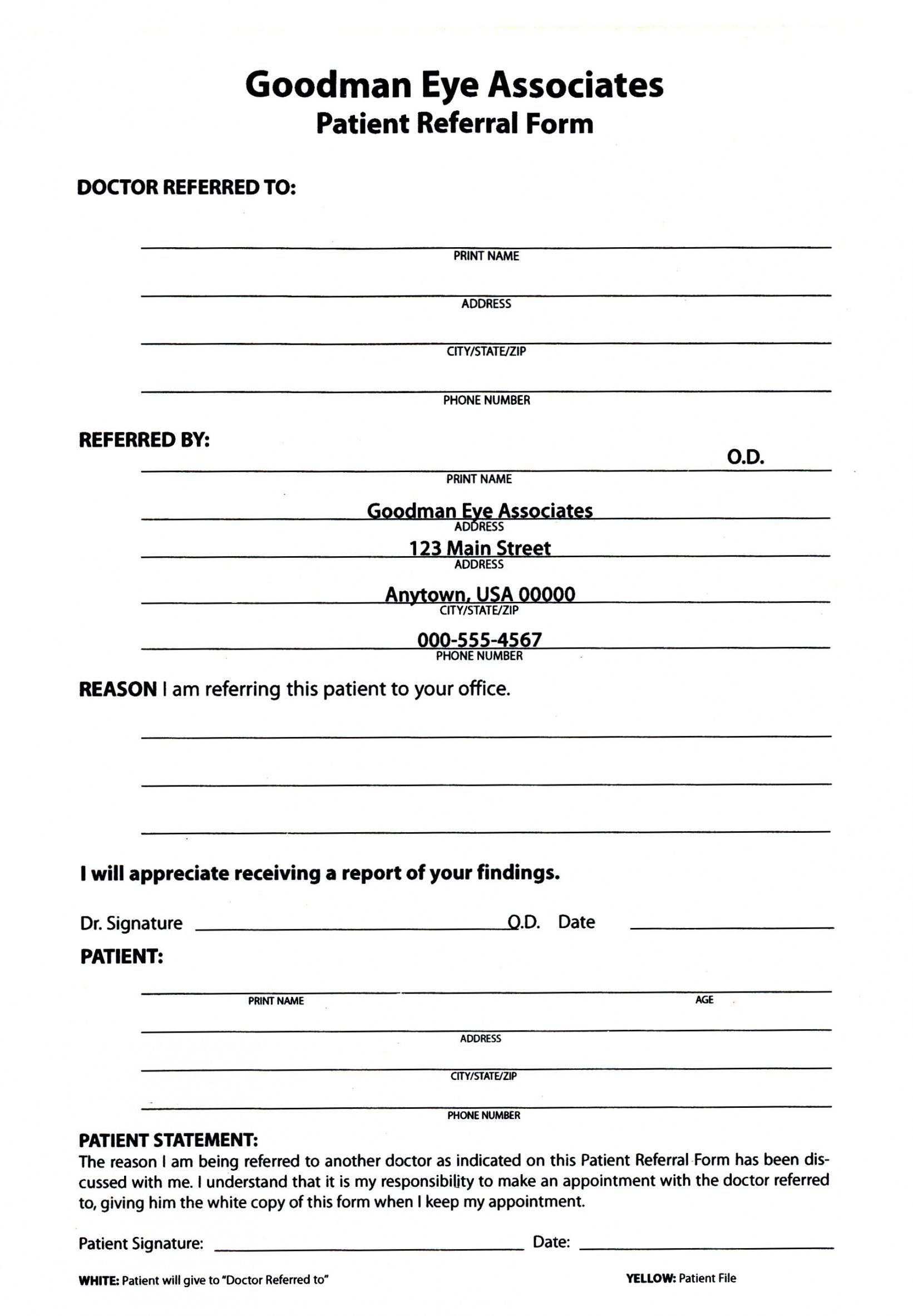 Patient Update Form Template Excel Example