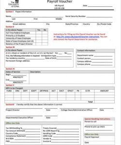 Printable Basic Payroll Change Form Template Word