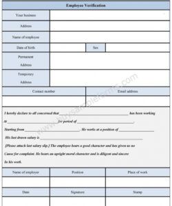 Printable Employee Form Template Pdf Example