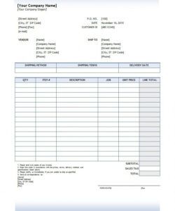 Printable Generic Order Form Template Doc