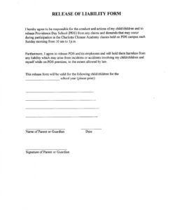 Printable Sports Waiver Form Template Word