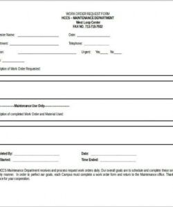 Work Request Form Template