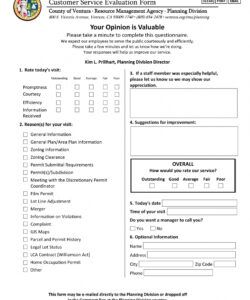 Professional Customer Feedback Form Template Pdf Example