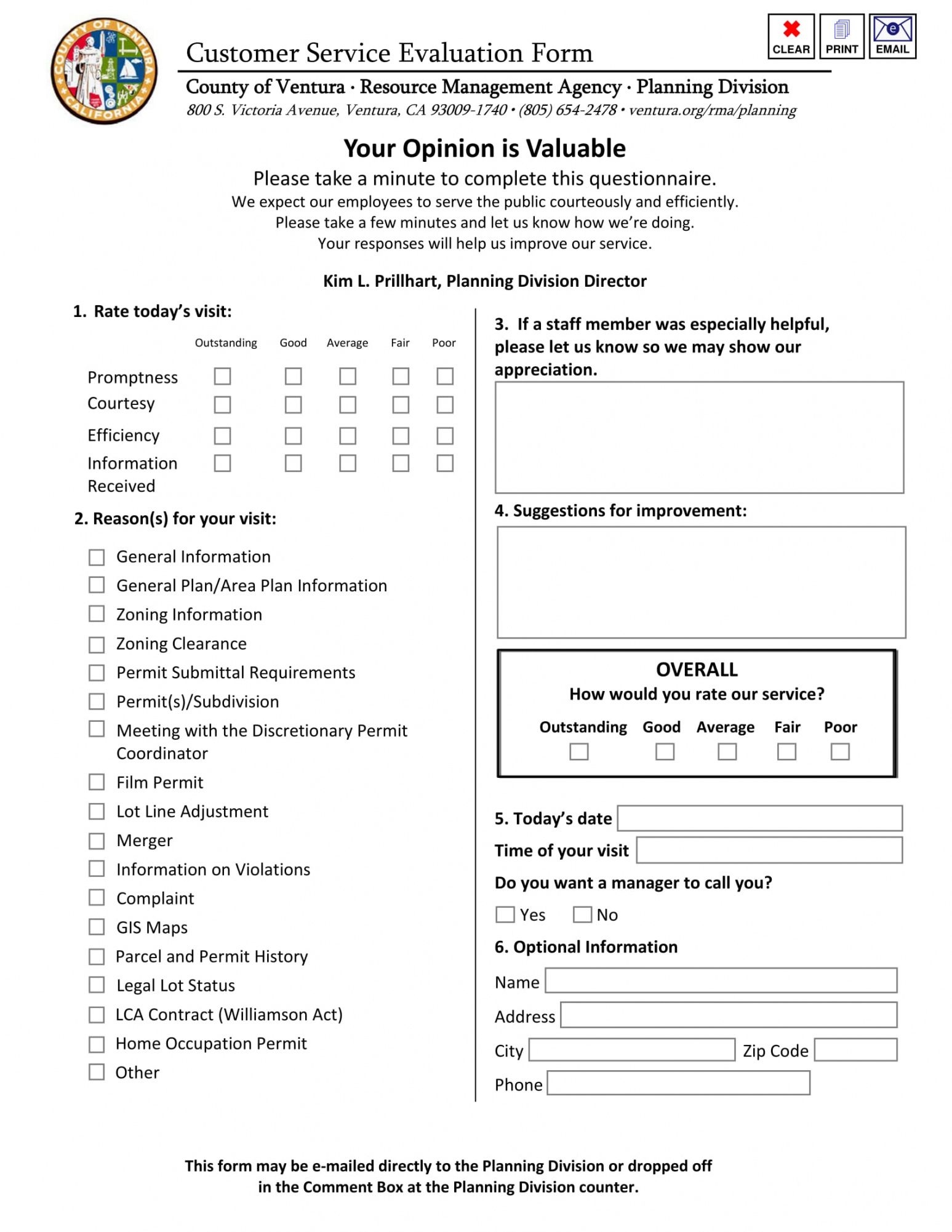 Professional Customer Feedback Form Template Pdf Example