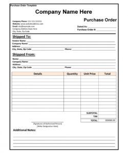 Professional Generic Order Form Template Word Example