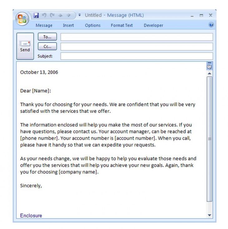 Professional Outlook Email Template Form Word