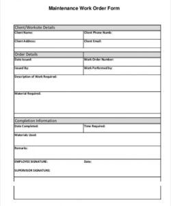 Professional Work Request Form Template Pdf Example