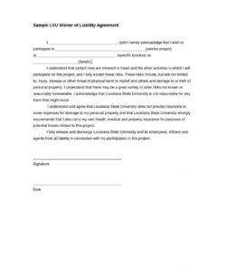 Sports Waiver Form Template Doc