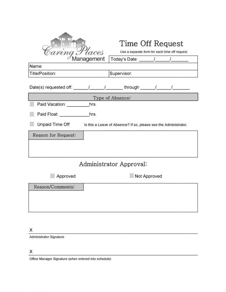 Best Printable Vacation Request Form Template Doc Example Minasinternational