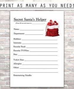 Best Secret Santa Template Form Excel