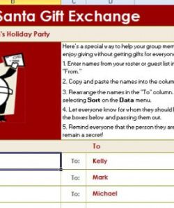 Best Secret Santa Template Form Excel Example