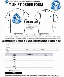 Costum Custom Shirt Order Form Template Word