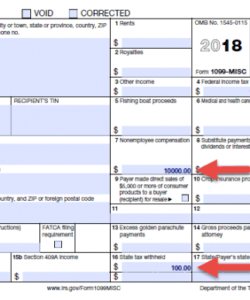 Costum Form 1099 Template Excel Sample