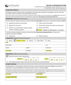 Costum Release Of Medical Information Form Template Doc