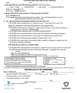 Costum Tb Skin Test Form Template Excel