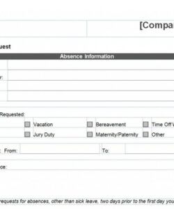 Costum Vacation Time Off Request Form Template Word