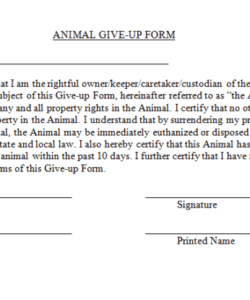 Costum Veterinary Release Form Template  Sample