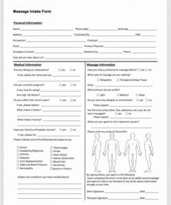 Editable Customer Intake Form Template Doc