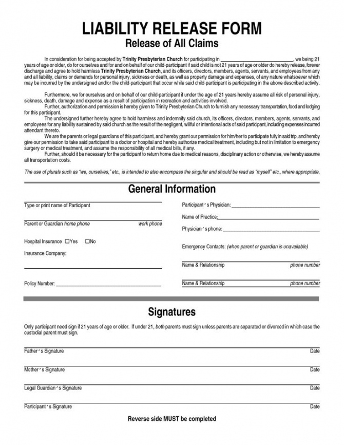 Equipment Release Form Template