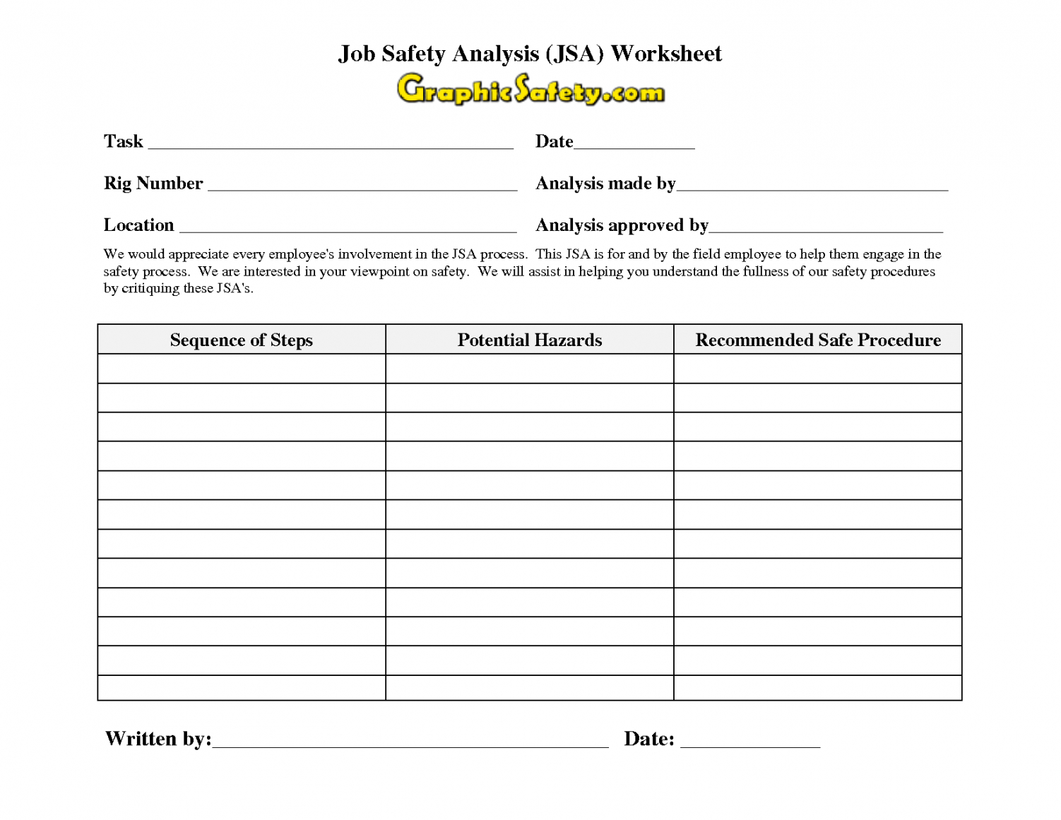 Editable Jha Form Template Excel Example