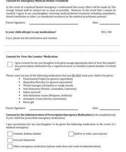 Editable Medication Consent Form Template Word