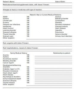 Editable New Patient Information Form Template  Sample