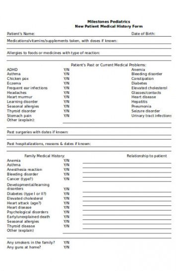 Editable New Patient Information Form Template  Sample