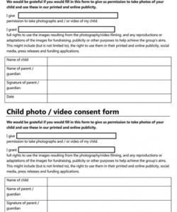 Editable Photo And Video Consent Form Template Excel Example
