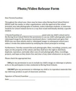 Editable Photo And Video Release Form Template Doc Example