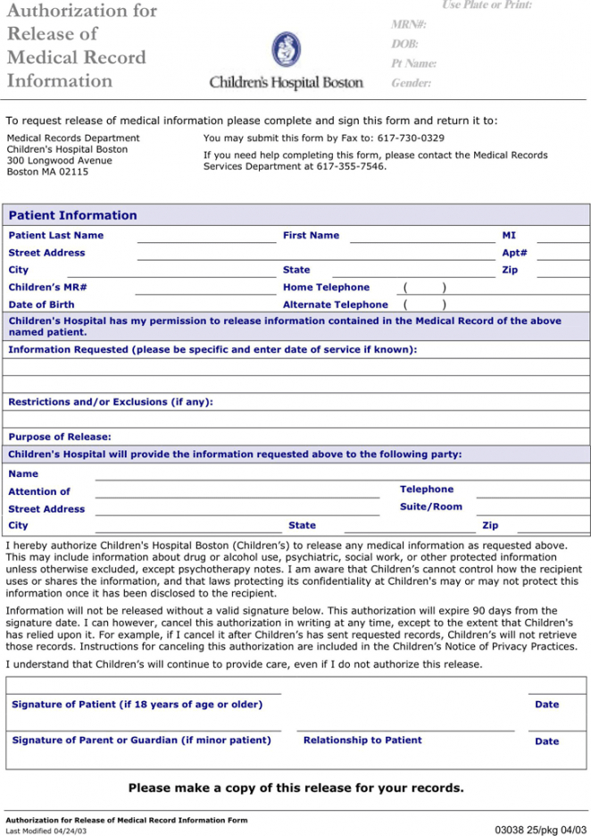 Editable Printable Medical Record Request Form Template Doc Example