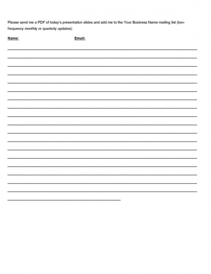 Editable Signup Form Template Doc