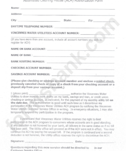 Editable Vendor Ach Form Template  Example