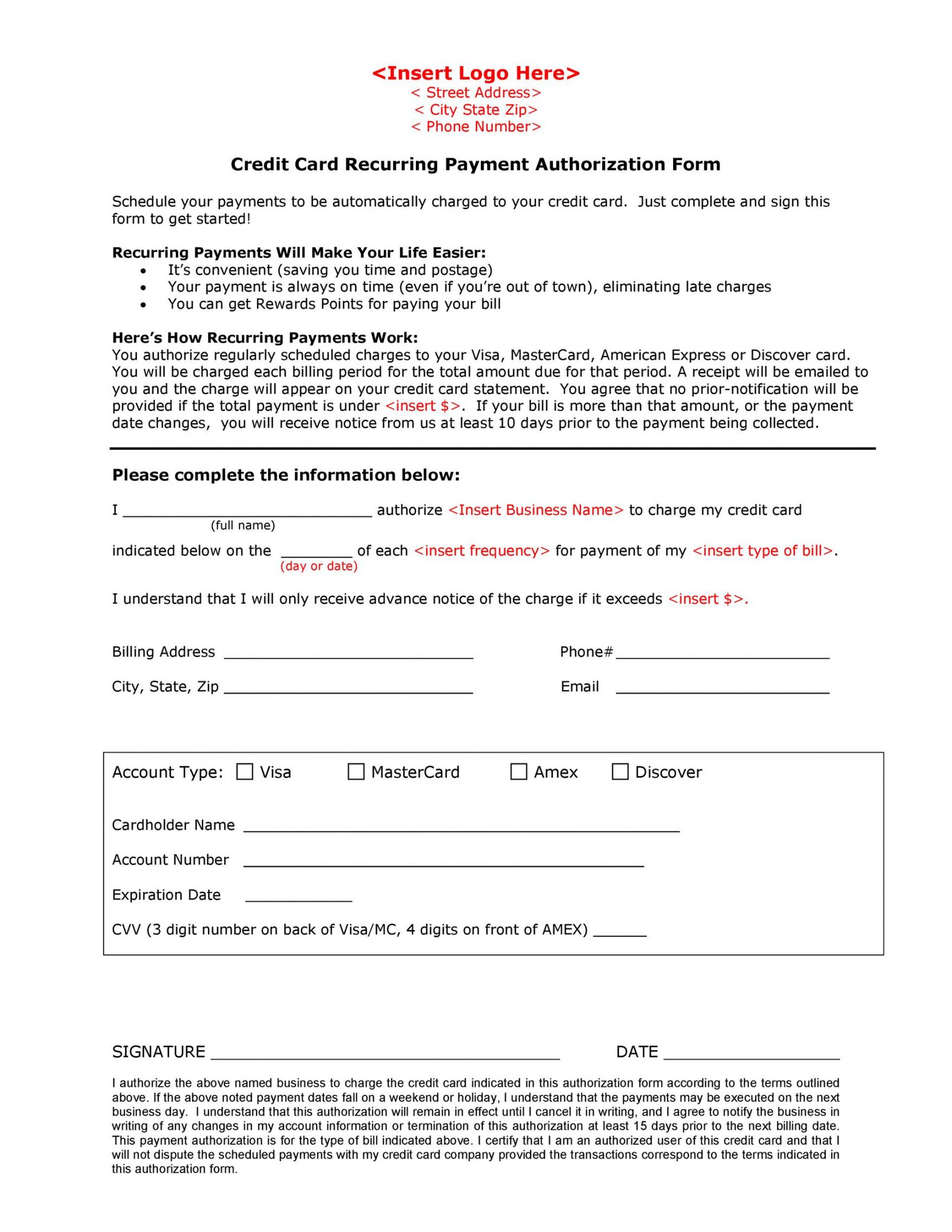 Free Authorization Request Form Template Word Example