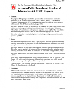 Free Elementary School Records Request Form Template  Example