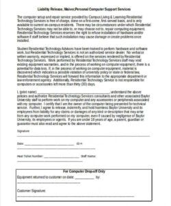 Free Equipment Release Form Template Doc Example