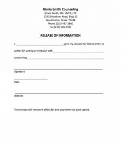 Free Release Of Information Form Template Doc Example