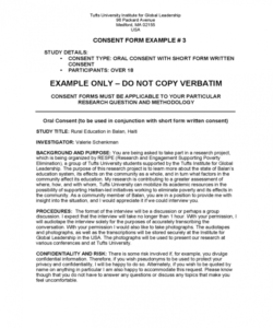 Free Research Study Consent Form Template Word