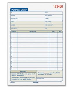 Part Order Form Template Excel Example