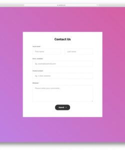 Printable Address Form Template Word Sample