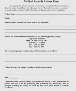 Printable Medical Record Request Form Template Pdf Example