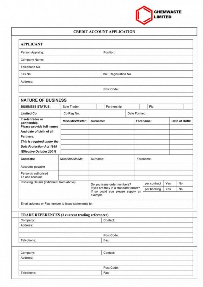 Printable New Customer Information Form Template Excel Sample