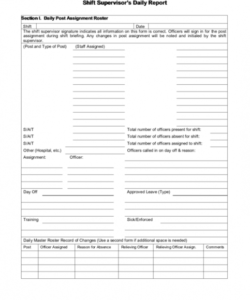 Printable Shift Change Form Template Excel Sample