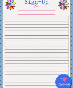 Printable Signup Form Template Doc