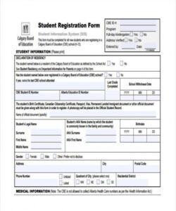 Printable Sunday School Registration Form Template