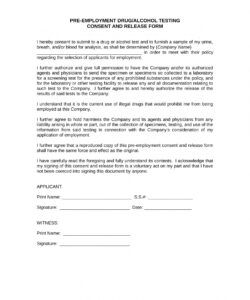 Printable Volunteer Consent Form Template Word Sample