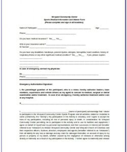 Professional Employee Health Insurance Waiver Form Template Excel Sample